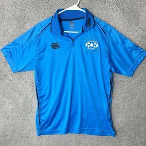 Canterbury Of New‎ Zealand Shirt Mens Large Blue Zip Polo Tasman Rugby Boadilla